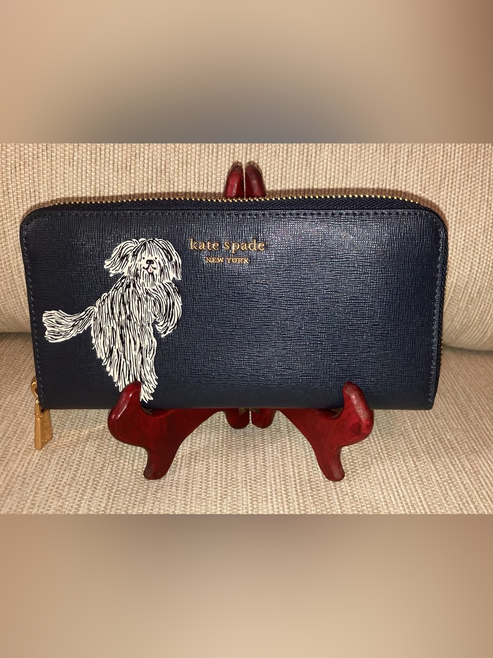 NWOT KATE SPADE SHAGGY EMBOSSED ZIP AROUND CONTINENTAL WALLET - NEVER USED